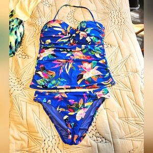 Blue Floral La Blanca Tankini and Matching bottoms